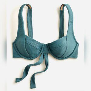 J.Crew Ribbed Cross-Back Underwire Bikini Top 34DD